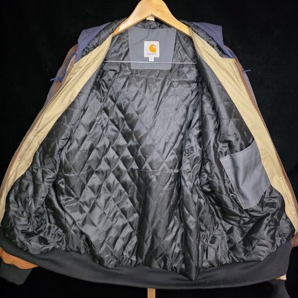 NWOT Carhartt Reworked Patchwork Quilt-Lined Canvas Hoodie L - Picture 9 of 11